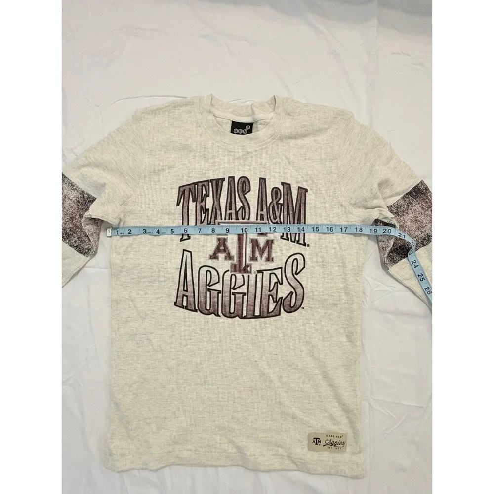 NWT Gen2 Texas A&M Aggies Youth 14/16 Long Sleeve Thermal Waffle Shirt Cream